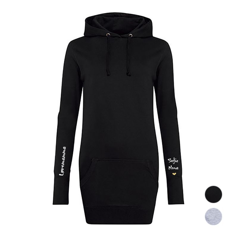 Lang Hoodie - Løvemamma & navn